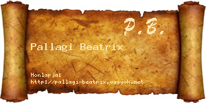 Pallagi Beatrix névjegykártya