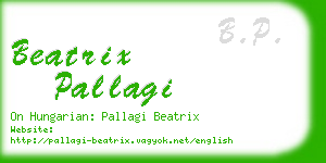 beatrix pallagi business card